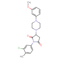 Chemical structure of 1-(3-chloro-4-methylphenyl)-3-[4-(3-methoxyphenyl)piperazin-1-yl]pyrrolidine-2,5-dione - CSSB00048110409