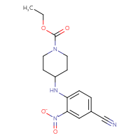 Chemical structure of ethyl 4-[(4-cyano-2-nitrophenyl)amino]piperidine-1-carboxylate - CSSB00020652941