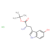 Chemical structure of tert-butyl (2S)-2-amino-3-(5-hydroxy-1H-indol-3-yl)propanoate hydrochloride - CSSB20621630204