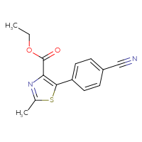 Chemical structure of ethyl 5-(4-cyanophenyl)-2-methyl-1,3-thiazole-4-carboxylate - CSSB21253046886
