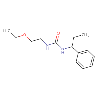 Chemical structure of 3-(2-ethoxyethyl)-1-(1-phenylpropyl)urea - CSSB01071064274