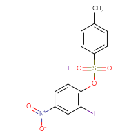 Chemical structure of 2,6-diiodo-4-nitrophenyl 4-methylbenzene-1-sulfonate - CSSB21432525566