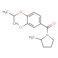Chemical structure of 1-[3-chloro-4-(propan-2-yloxy)benzoyl]-2-methylpyrrolidine - CSSB06483639804