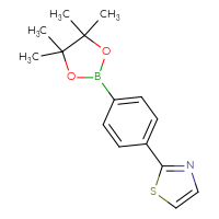Chemical structure of 2-[4-(4,4,5,5-tetramethyl-1,3,2-dioxaborolan-2-yl)phenyl]-1,3-thiazole - CSSB00010890257