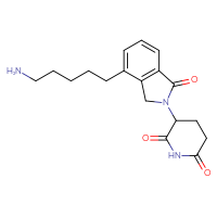 Chemical structure of 3-[4-(5-aminopentyl)-1-oxo-2,3-dihydro-1H-isoindol-2-yl]piperidine-2,6-dione - CSSB00159269172