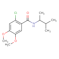 Chemical structure of 2-chloro-4,5-dimethoxy-N-(3-methylbutan-2-yl)benzamide - CSSB01390713373