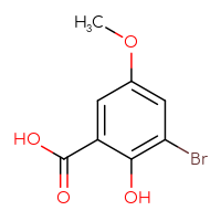 Chemical structure of 3-bromo-2-hydroxy-5-methoxybenzoic acid - CSSB00012347197