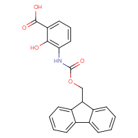 Chemical structure of 3-({[(9H-fluoren-9-yl)methoxy]carbonyl}amino)-2-hydroxybenzoic acid - CSSB00013417390