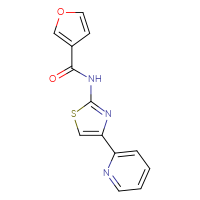 Chemical structure of N-[4-(pyridin-2-yl)-1,3-thiazol-2-yl]furan-3-carboxamide - CSSB00103945321