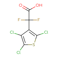 Chemical structure of 2,2-difluoro-2-(2,4,5-trichlorothiophen-3-yl)acetic acid - CSSB02130837344
