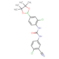 Chemical structure of 1-(4-chloro-3-cyanophenyl)-3-[2-chloro-4-(4,4,5,5-tetramethyl-1,3,2-dioxaborolan-2-yl)phenyl]urea - CSSB21332062799