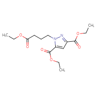 Chemical structure of 3,5-diethyl 1-(4-ethoxy-4-oxobutyl)-1H-pyrazole-3,5-dicarboxylate - CSSB00025754709