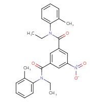 Chemical structure of N1,N3-diethyl-N1,N3-bis(2-methylphenyl)-5-nitrobenzene-1,3-dicarboxamide - CSSB00046145554
