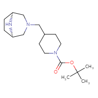 Chemical structure of tert-butyl 4-{[(1R,5S)-3,8-diazabicyclo[3.2.1]octan-3-yl]methyl}piperidine-1-carboxylate - CSSB14874919447