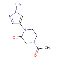 Chemical structure of 4-acetyl-1-(1-methyl-1H-pyrazol-4-yl)piperazin-2-one - CSSB00048011880