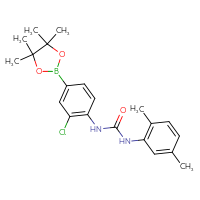 Chemical structure of 1-[2-chloro-4-(4,4,5,5-tetramethyl-1,3,2-dioxaborolan-2-yl)phenyl]-3-(2,5-dimethylphenyl)urea - CSSB21332046077