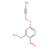 Chemical structure of 4-(but-2-yn-1-yloxy)-2-ethylbenzaldehyde - CSSB01991558645