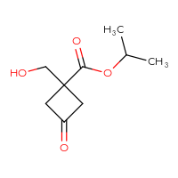 Chemical structure of propan-2-yl 1-(hydroxymethyl)-3-oxocyclobutane-1-carboxylate - CSSB17484031851