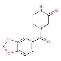 Chemical structure of 4-(2H-1,3-benzodioxole-5-carbonyl)piperazin-2-one - CSSB00000584400