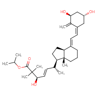 Chemical structure of propan-2-yl (3R,4E,6R)-6-[(1R,3aS,4E,7aR)-4-{2-[(1Z,3S,5R)-3,5-dihydroxy-2-methylidenecyclohexylidene]ethylidene}-7a-methyl-octahydro-1H-inden-1-yl]-3-hydroxy-2,2-dimethylhept-4-enoate - CSSB00102520388