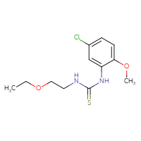 Chemical structure of 1-(5-chloro-2-methoxyphenyl)-3-(2-ethoxyethyl)thiourea - CSSB00104170671