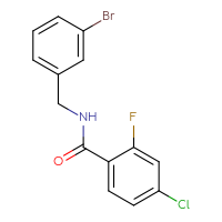 Chemical structure of N-[(3-bromophenyl)methyl]-4-chloro-2-fluorobenzamide - CSSB00000658193