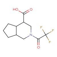 Chemical structure of 2-(2,2,2-trifluoroacetyl)-octahydro-1H-cyclopenta[c]pyridine-4-carboxylic acid - CSSB20621631507