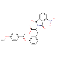 Chemical structure of 2-(4-methoxyphenyl)-2-oxoethyl 2-(4-nitro-1,3-dioxo-2,3-dihydro-1H-isoindol-2-yl)-3-phenylpropanoate - CSSB00121706623