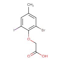Chemical structure of 2-(2-bromo-6-iodo-4-methylphenoxy)acetic acid - CSSB20101609818