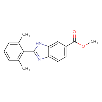 Chemical structure of methyl 2-(2,6-dimethylphenyl)-1H-1,3-benzodiazole-6-carboxylate - CSSB21253045853