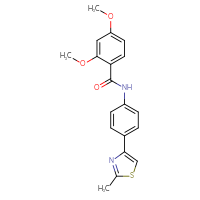 Chemical structure of 2,4-dimethoxy-N-[4-(2-methyl-1,3-thiazol-4-yl)phenyl]benzamide - CSSB00046135075