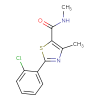 Chemical structure of 2-(2-chlorophenyl)-N,4-dimethyl-1,3-thiazole-5-carboxamide - CSSB01069546982