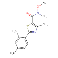 Chemical structure of 2-(2,4-dimethylphenyl)-N-methoxy-N,4-dimethyl-1,3-thiazole-5-carboxamide - CSSB02034756853