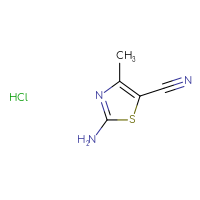 Chemical structure of 2-amino-4-methyl-1,3-thiazole-5-carbonitrile hydrochloride - CSSB00000698848
