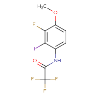 Chemical structure of 2,2,2-trifluoro-N-(3-fluoro-2-iodo-4-methoxyphenyl)acetamide - CSSB03439810153