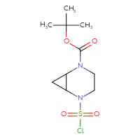 Chemical structure of tert-butyl 5-(chlorosulfonyl)-2,5-diazabicyclo[4.1.0]heptane-2-carboxylate - CSSB00153513043