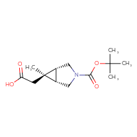 Chemical structure of 2-[(1R,5S,6R)-3-[(tert-butoxy)carbonyl]-6-methyl-3-azabicyclo[3.1.0]hexan-6-yl]acetic acid - CSSB20621630158