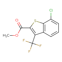 Chemical structure of methyl 7-chloro-3-(trifluoromethyl)-1-benzothiophene-2-carboxylate - CSSB21103240654