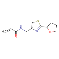 Chemical structure of N-{[2-(oxolan-2-yl)-1,3-thiazol-4-yl]methyl}prop-2-enamide - CSSB06429637547