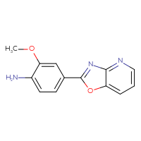 Chemical structure of 2-methoxy-4-{[1,3]oxazolo[4,5-b]pyridin-2-yl}aniline - CSSB00108017998