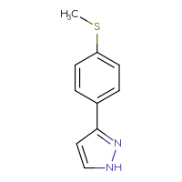 Chemical structure of 3-[4-(methylsulfanyl)phenyl]-1H-pyrazole - CSSB00000105110