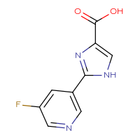 Chemical structure of 2-(5-fluoropyridin-3-yl)-1H-imidazole-4-carboxylic acid - CSSB00022728255