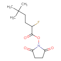 Chemical structure of 2,5-dioxopyrrolidin-1-yl 2-fluoro-5,5-dimethylhexanoate - CSSB06825688355