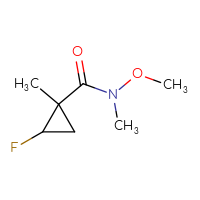 Chemical structure of 2-fluoro-N-methoxy-N,1-dimethylcyclopropane-1-carboxamide - CSSB00015844938