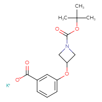 Chemical structure of potassium 3-({1-[(tert-butoxy)carbonyl]azetidin-3-yl}oxy)benzoate - CSSB00138551666