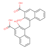 Chemical structure of 4-[(3-carboxy-2-hydroxynaphthalen-1-yl)methyl]-3-hydroxynaphthalene-2-carboxylic acid - CSSB00000063261