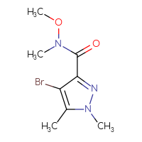 Chemical structure of 4-bromo-N-methoxy-N,1,5-trimethyl-1H-pyrazole-3-carboxamide - CSSB01991521320