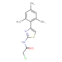 Chemical structure of 2-chloro-N-[4-(2,4,6-trimethylphenyl)-1,3-thiazol-2-yl]acetamide - CSSB00000681777