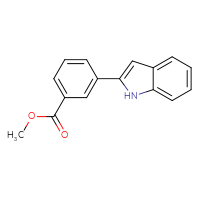 Chemical structure of methyl 3-(1H-indol-2-yl)benzoate - CSSB03517279266