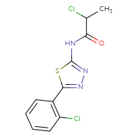 Chemical structure of 2-chloro-N-[5-(2-chlorophenyl)-1,3,4-thiadiazol-2-yl]propanamide - CSSB03437106844